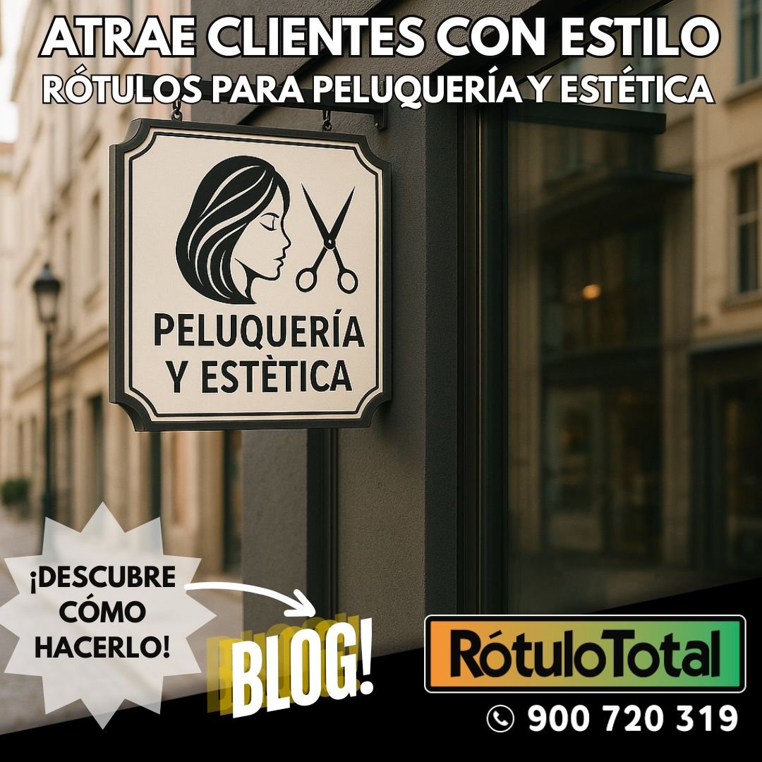 Atrae clientes con estilo. Rótulos para peluquería y estética.