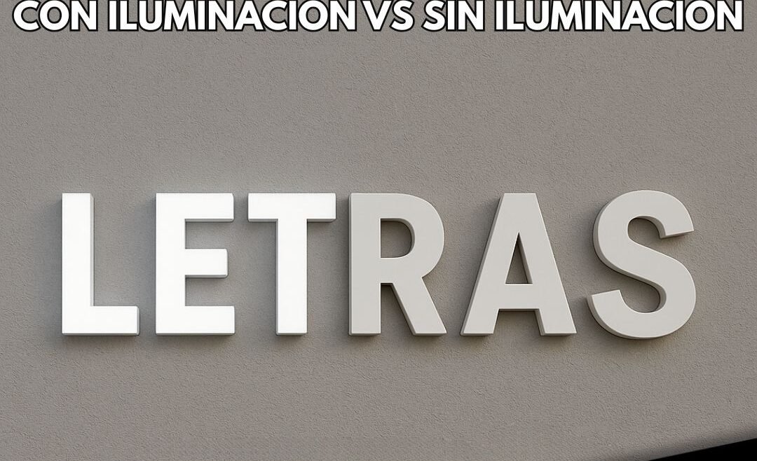 Letras Corpóreas con Iluminación vs. Sin Iluminación